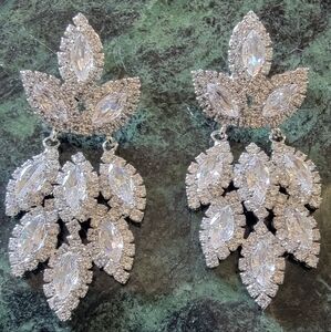 Rhinestone Drop Earrings. Nwot.